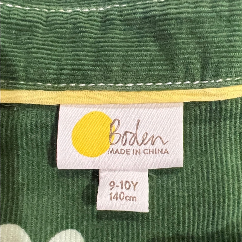 Boden Daisy Dress 9/10Y spring, floral oversized corduroy - Picture 8 of 11